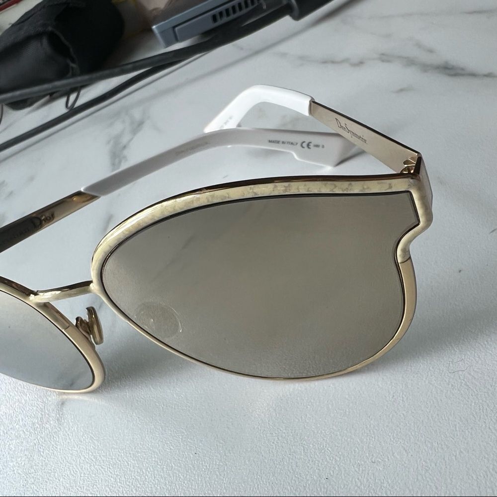 CHRISTIAN DIOR SYMMETRIC GBZQV WHITE MARBLE AUTHENTIC FRAMES SUNGLASSES 59-19